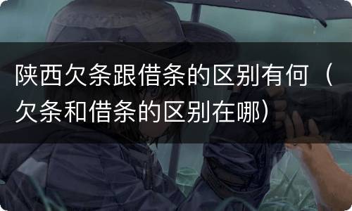 陕西欠条跟借条的区别有何（欠条和借条的区别在哪）