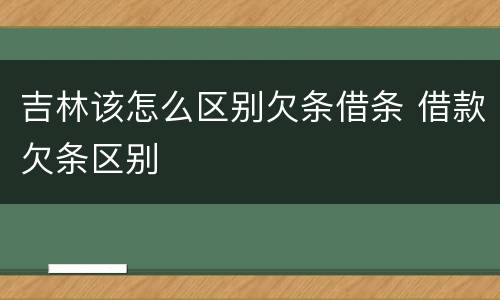 吉林该怎么区别欠条借条 借款欠条区别
