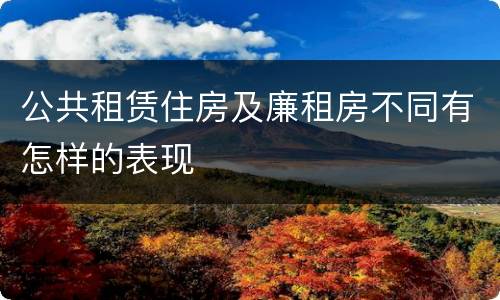 公共租赁住房及廉租房不同有怎样的表现