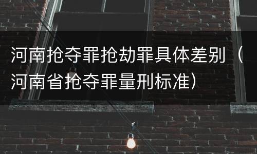 河南抢夺罪抢劫罪具体差别（河南省抢夺罪量刑标准）