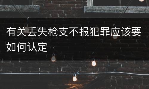 有关丢失枪支不报犯罪应该要如何认定