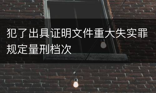 犯了出具证明文件重大失实罪规定量刑档次