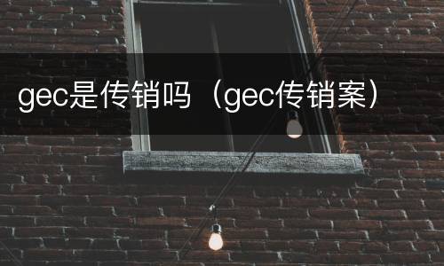 gec是传销吗（gec传销案）