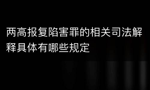 两高报复陷害罪的相关司法解释具体有哪些规定