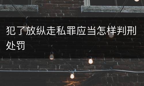 犯了放纵走私罪应当怎样判刑处罚