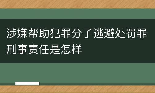 涉嫌帮助犯罪分子逃避处罚罪刑事责任是怎样