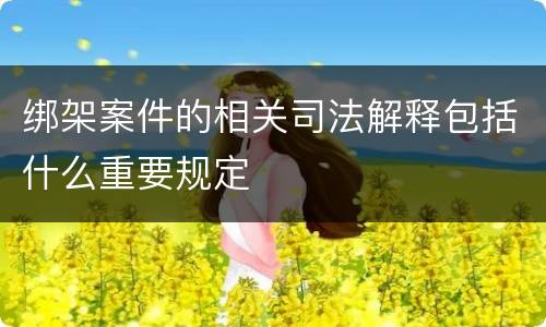 绑架案件的相关司法解释包括什么重要规定