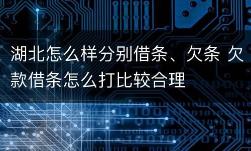 湖北怎么样分别借条、欠条 欠款借条怎么打比较合理