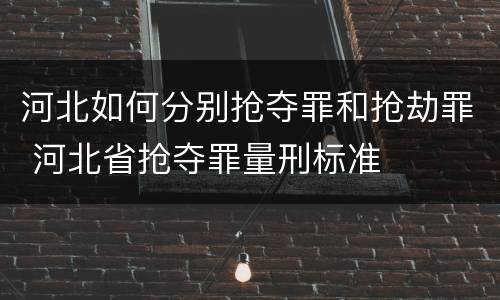 河北如何分别抢夺罪和抢劫罪 河北省抢夺罪量刑标准