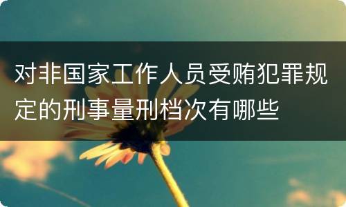 对非国家工作人员受贿犯罪规定的刑事量刑档次有哪些