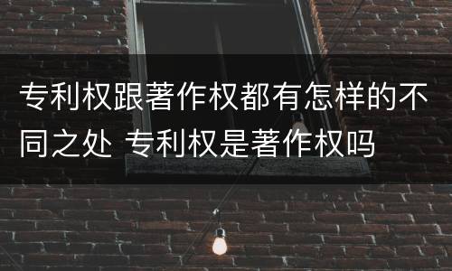专利权跟著作权都有怎样的不同之处 专利权是著作权吗