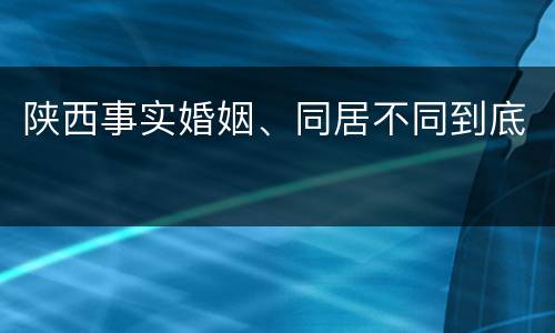 陕西事实婚姻、同居不同到底