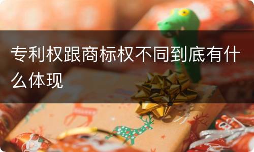 专利权跟商标权不同到底有什么体现
