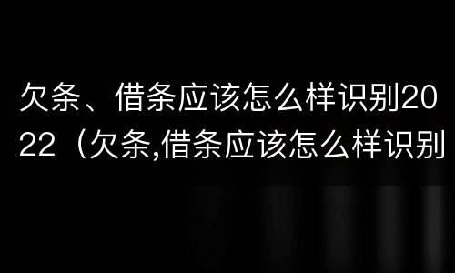 欠条、借条应该怎么样识别2022（欠条,借条应该怎么样识别2022年真假）