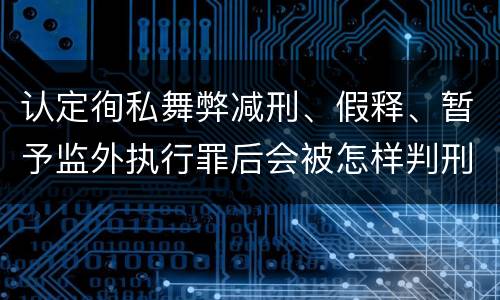 认定徇私舞弊减刑、假释、暂予监外执行罪后会被怎样判刑