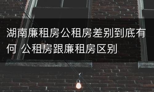 湖南廉租房公租房差别到底有何 公租房跟廉租房区别