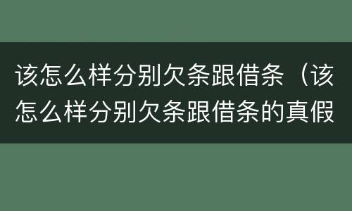 该怎么样分别欠条跟借条（该怎么样分别欠条跟借条的真假）