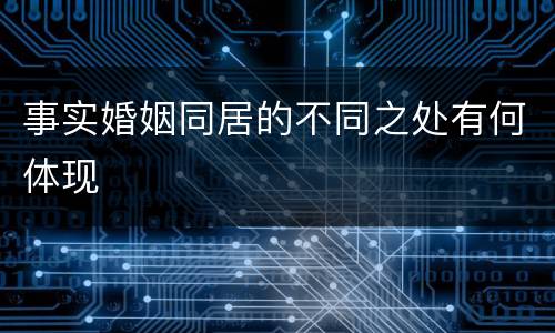 事实婚姻同居的不同之处有何体现