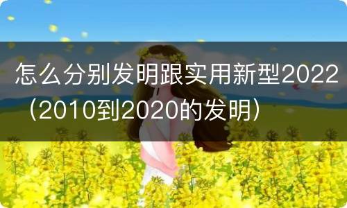怎么分别发明跟实用新型2022（2010到2020的发明）