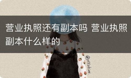 营业执照还有副本吗 营业执照副本什么样的