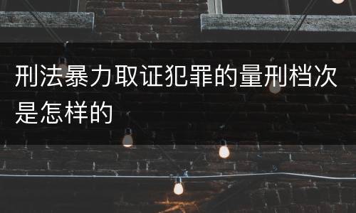 刑法暴力取证犯罪的量刑档次是怎样的