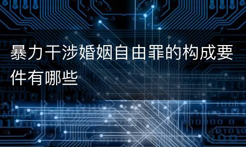 暴力干涉婚姻自由罪的构成要件有哪些