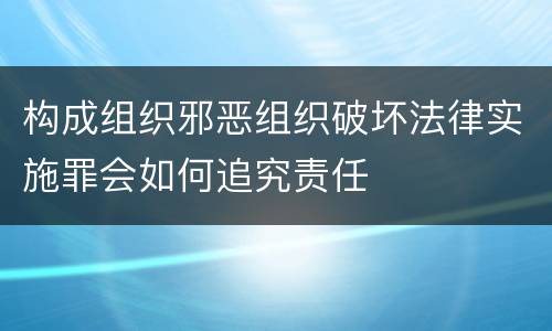 构成组织邪恶组织破坏法律实施罪会如何追究责任