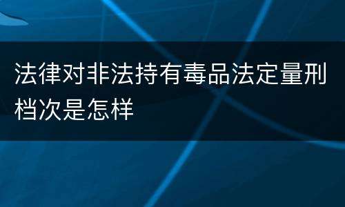 法律对非法持有毒品法定量刑档次是怎样