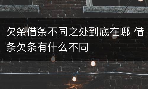 欠条借条不同之处到底在哪 借条欠条有什么不同