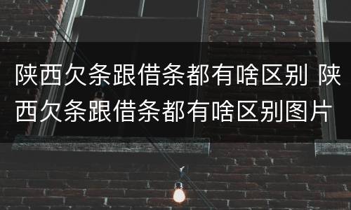 陕西欠条跟借条都有啥区别 陕西欠条跟借条都有啥区别图片