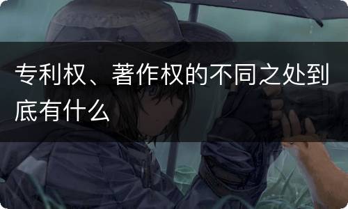 专利权、著作权的不同之处到底有什么