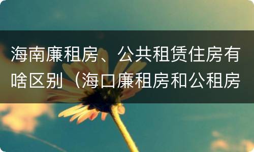 海南廉租房、公共租赁住房有啥区别（海口廉租房和公租房的区别）