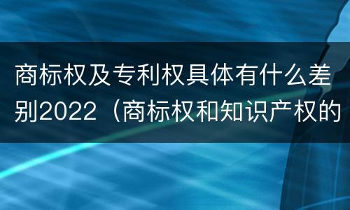 商标权及专利权具体有什么差别2022（商标权和知识产权的区别）