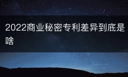 2022商业秘密专利差异到底是啥