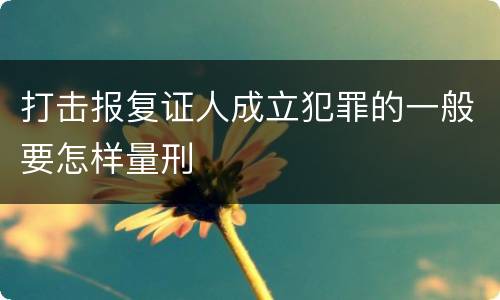 打击报复证人成立犯罪的一般要怎样量刑