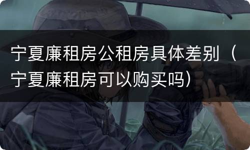 宁夏廉租房公租房具体差别（宁夏廉租房可以购买吗）