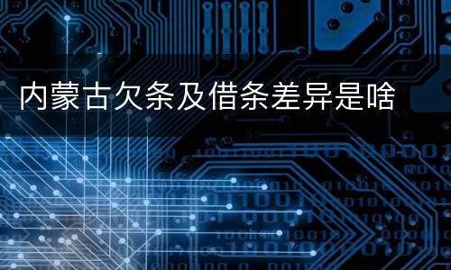 内蒙古欠条及借条差异是啥