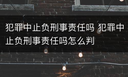 犯罪中止负刑事责任吗 犯罪中止负刑事责任吗怎么判