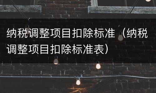 纳税调整项目扣除标准（纳税调整项目扣除标准表）