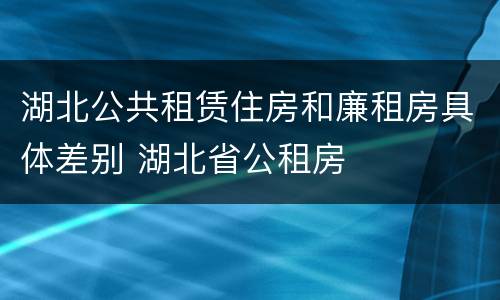 湖北公共租赁住房和廉租房具体差别 湖北省公租房