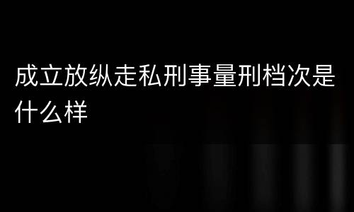 成立放纵走私刑事量刑档次是什么样