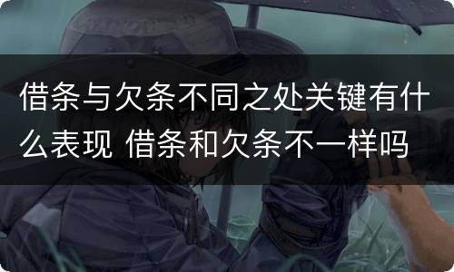借条与欠条不同之处关键有什么表现 借条和欠条不一样吗