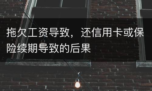 拖欠工资导致，还信用卡或保险续期导致的后果