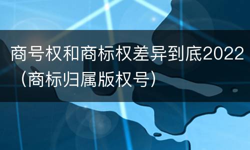 商号权和商标权差异到底2022（商标归属版权号）
