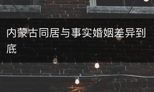 内蒙古同居与事实婚姻差异到底