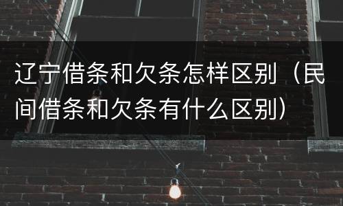 辽宁借条和欠条怎样区别（民间借条和欠条有什么区别）