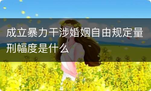 成立暴力干涉婚姻自由规定量刑幅度是什么
