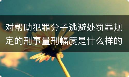 对帮助犯罪分子逃避处罚罪规定的刑事量刑幅度是什么样的