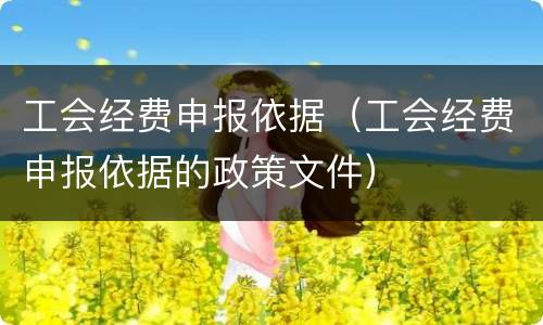 工会经费申报依据(工会经费申报依据的政策文件)
