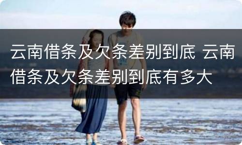 云南借条及欠条差别到底 云南借条及欠条差别到底有多大